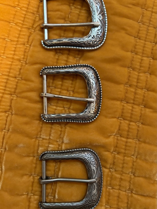 Mexico Accessories - Womens Silver Western Belt Buckles - Set of 3